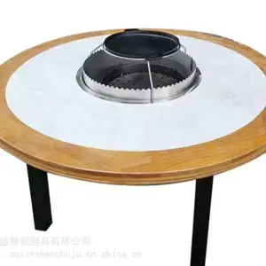 商用木炭碳烤不锈钢烧烤桌铁板烧西昌火盆烧烤网子烧烤
