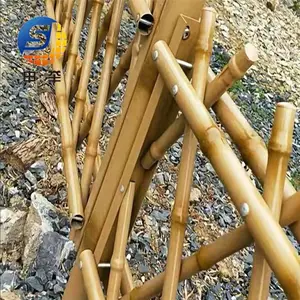 不锈钢仿竹护栏庭院菜园竹节栅栏景观园林绿化仿竹子围栏篱笆栏杆