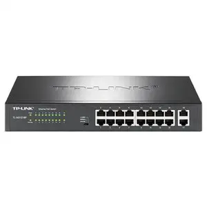 TP-LINK16口poe交换机千兆24口标准48v供电8/10路监控专用SG1218P