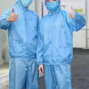 现货供应防静电分体服 连帽分体洁净服 洁净车间连帽分体无尘服