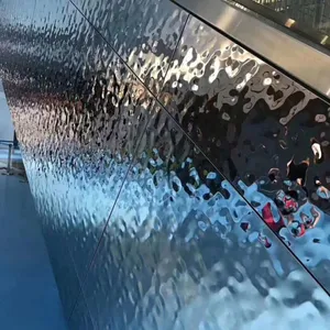 深冲压水波纹板材镜面水波纹纹路样板板材天花吊顶酒店不锈钢板