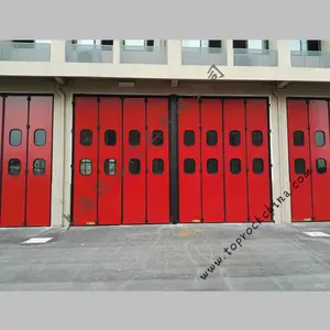 消防车库门 消防队专用折叠门 电动折叠门 品牌强国顶石门业