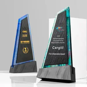 ***新款大理石砚石材质奖杯金融银行行业年会颁奖奖品定制厂家