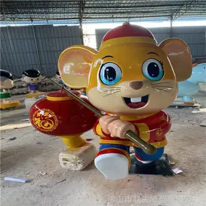 玻璃钢动物雕塑 玻璃钢生肖雕塑 楼盘公园景观摆件