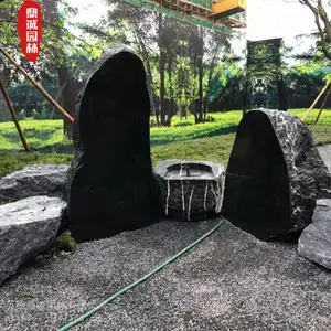 黑山石原石 黑山石水钵加工 黑山石自然面定制 鼎诚园林厂家批发