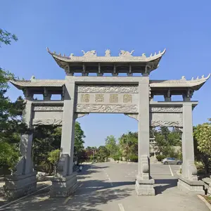 寺庙石牌楼 花岗岩仿古牌坊 景区山门石雕 可按图加工