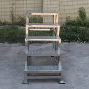 不锈钢工业踏步登高梯防滑踏台仓库登高车取货梯车间平台梯凳