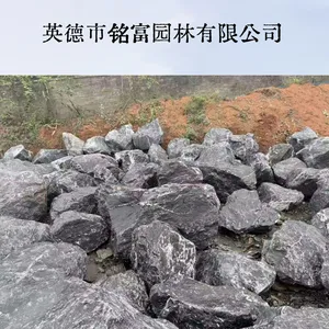广 东黑山石130元一吨 园林造景野山石 草坪点缀假山石头 产地现货