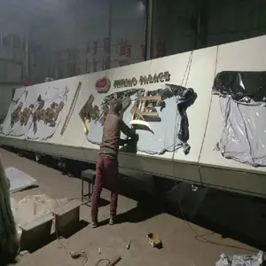 城市异形精神堡垒 大型不锈钢发光标识牌 公园雕塑景观造型牌制作