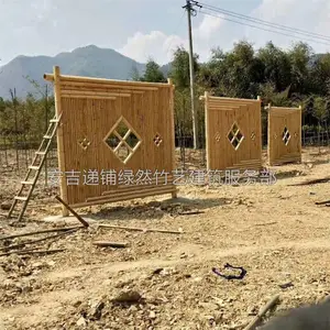 定制防腐竹篱笆 田园风格竹建筑 庭院竹子栅栏 农庄竹围栏