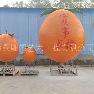 湖南脐橙产业基地玻璃钢立体橙子雕塑就来一探究竟