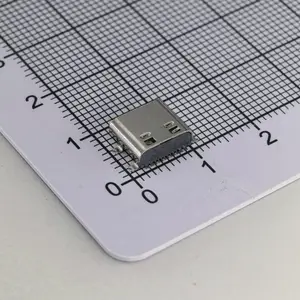 全贴 TYPE C 16PIN 带弹片 5A 母座 LCP黑胶 端子铜 外壳304不锈钢 SMT脚