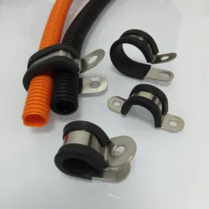 直径18mm*2不锈钢双管夹片DIN3016-D2型紧固夹304+硅胶环保双管卡