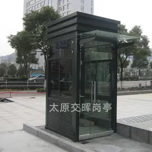 定制山西晋中昔阳氟碳喷漆岗亭 售楼部接待岗亭 物业岗亭 钢结构值班岗亭
