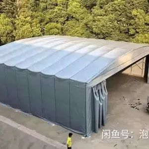 推拉雨蓬移动雨篷仓库物流蓬仓库雨蓬伸缩遮阳蓬活动推拉雨蓬