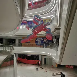 中庭美陈吊饰 商场中庭照明亮化景观吊饰装置美陈厂家夏桐工厂专业商业空间中空装饰