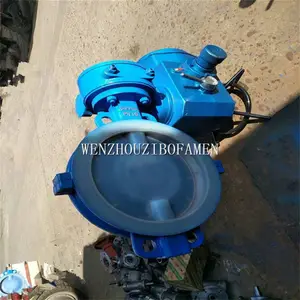 CF8不锈钢衬氟电动法兰蝶阀 D941F46-10P D941F46-10C 强酸强碱蝶阀