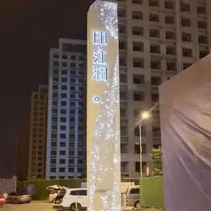 双面发光指示牌 不锈钢精神堡垒制作 售楼部大型导向牌