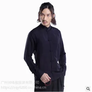 唐装男亚麻休闲衬衫男长袖