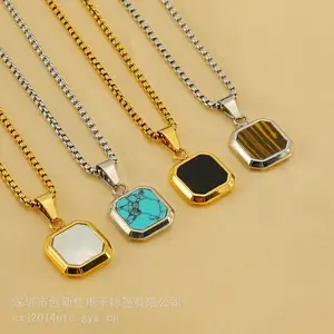 欧美跨境外贸个性NFC项链/碰一碰加好友金属饰品装饰NFC吊坠批发