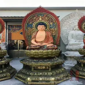 温州西方三圣厂家　西方三圣佛像　玻璃钢西方三圣雕塑厂家