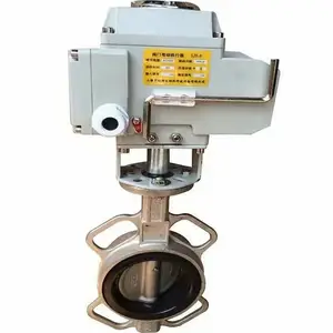 电动对夹式蝶阀D971X-16P国标304材质全不锈钢阀体