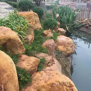 荆州驳岸石黄蜡石万吨可售 做鱼池假山门牌可刻字