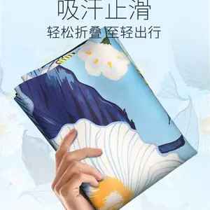 厂家OEM健身垫数码印花橡胶折叠瑜伽垫麂皮绒瑜伽垫体育用品