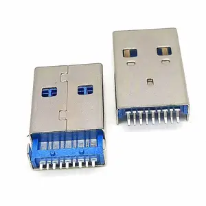 USB3.0沉板公头 板上H=1.9/2.6 3.0A公 沉板2.6/1.9 有柱/无柱 L=18.7