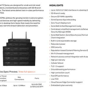 Sonicwall TZ280 TZ380 TZ480 TZ580 TZ680下一代防火墙价优