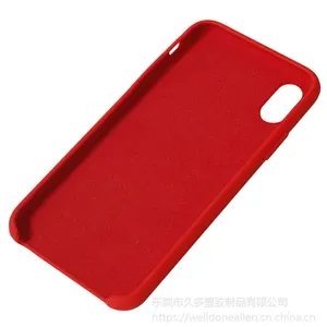 厂家直销定制苹果iPhone X XS Max XR液态硅胶真超纤三包手机保护套手机壳 ***出口品质