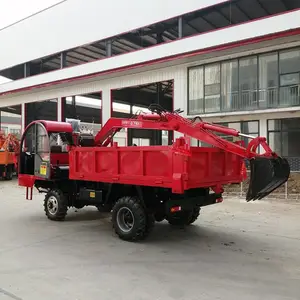 工程园林随车挖 自挖自卸运输一体车 河道清淤挖沙挖土挖掘装载机