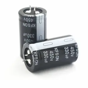 康富松电容450v330uf牛角型铝电解电容高压电容器