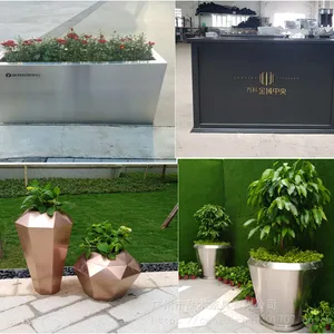 户外不锈钢圆形花槽 街道园林景观花箱花钵种植箱厂家