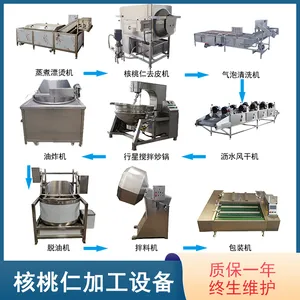 商用全自动核桃仁加工设备 成套坚果仁去皮清洗加工流水线 休闲食品机械设备