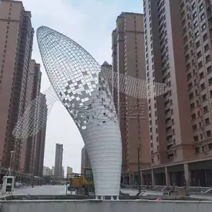 城市地标景观镜面不锈钢雕塑厂家户外园林景观雕塑大型不锈钢雕塑