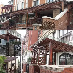 石家庄防腐木凉亭施工_古建中国风凉亭-休闲广场凉亭廊架-早来景观工程