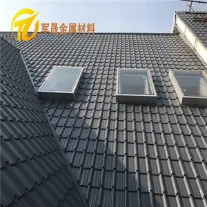 销售安装寺庙0.5mm厚828型彩钢金色琉璃瓦