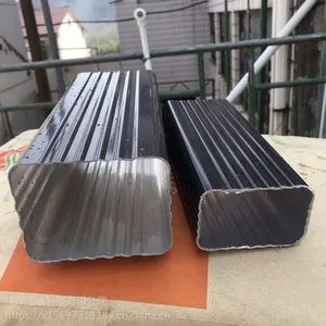 PVC天沟彩铝厂家直销彩铝 檐沟 铝合金落水系统 檐槽 方形雨水管 排水管 落水管