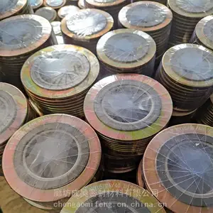 金属缠绕垫片耐高温耐高压金属石墨垫碳钢内外环304不锈钢316D型一字筋型石墨垫片