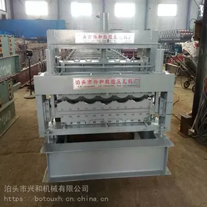 双层压瓦机兴和机械仿树脂瓦彩钢琉璃瓦压瓦设备产地河北沧州