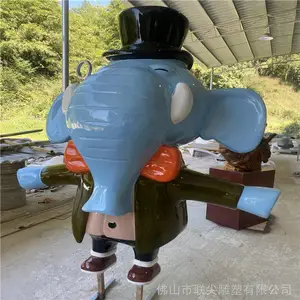 湖南玻璃钢树脂工艺品 城市公园小区雕塑 户外大象卡通雕塑制作