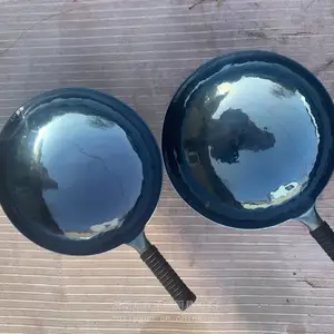 山东章丘手工锻打铁锅厂家用炒菜铁锅章丘炒勺价格