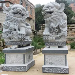 会昌祠堂石狮子照片