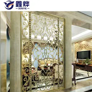 现代轻奢别墅不锈钢屏风 客厅玄关隔断