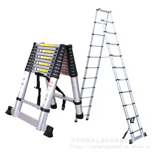 便携式折叠梯 多功能工程铝合金伸缩梯家用爬梯 升降楼梯人字梯