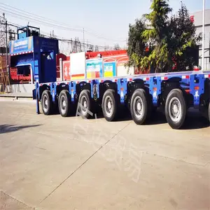 大件运输专用车 出口重型低平板半挂车 多线轴半挂车 车桥提升转向
