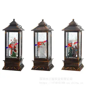 水性流沙油圣诞音乐旋转风灯填充液圣诞创意飘雪风灯防冻液圣诞装饰品圣诞节布景道具填充水溶性流沙油