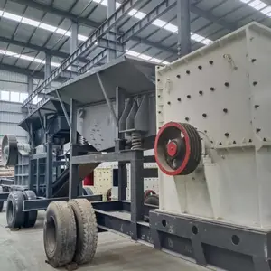 定制移动式砂石破碎站 重型框架式移动制砂机设备