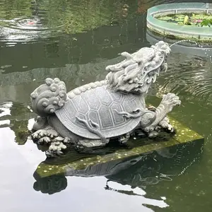水池龙龟喷水石雕 龟龙雕塑 龙生九子雕刻 门口瑞兽摆件